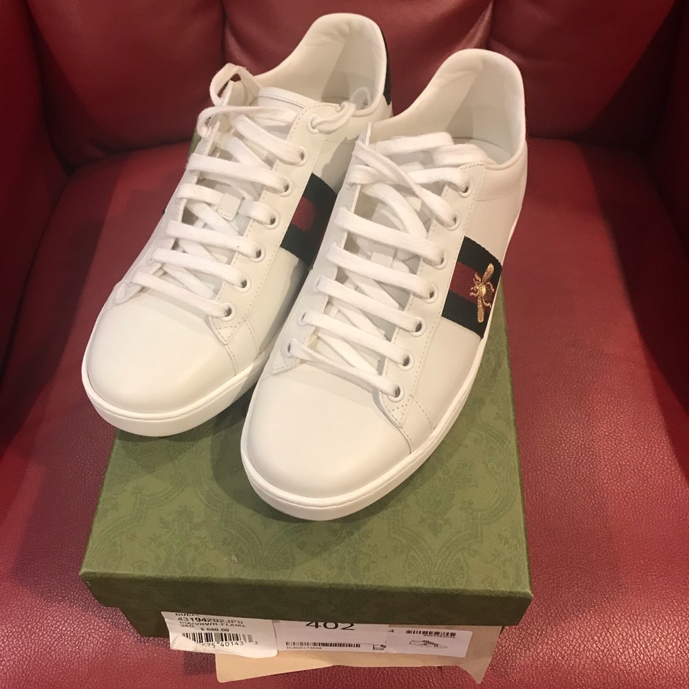 Womens New Ace Bee Ebroidered gucci sneakers US8
